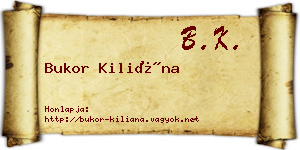 Bukor Kiliána névjegykártya